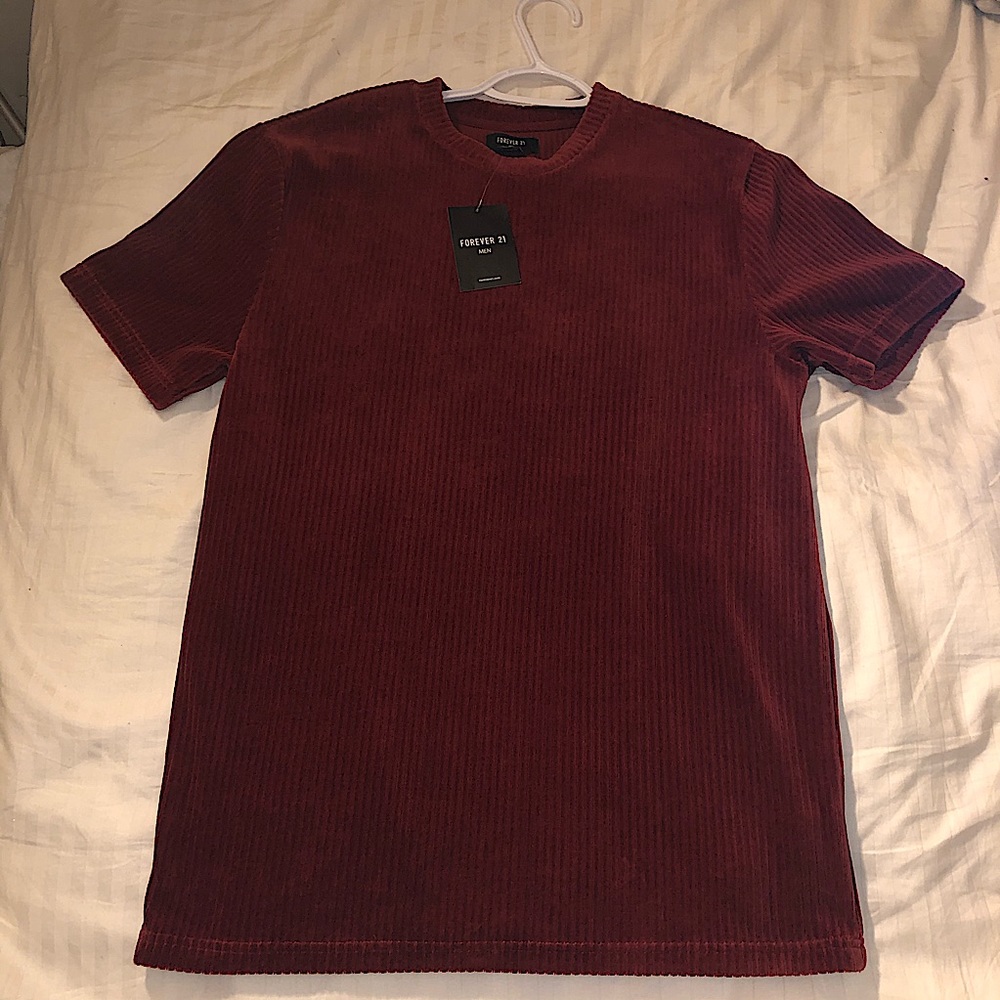 Forever 21 - Burgundy Velour / Velvet T-Shirt